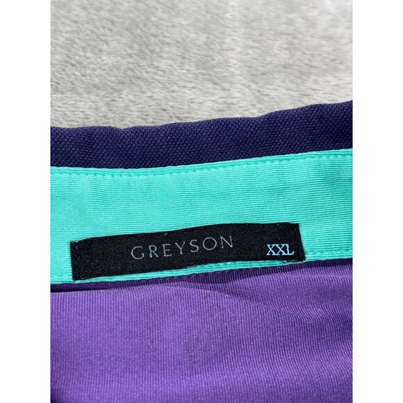 Greyson Polo Shirt Mens XXL Purple Geometric Performance Golf Top - Picture 2 of 6